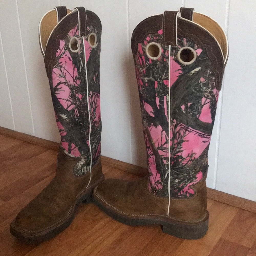 Justin pink camo boots